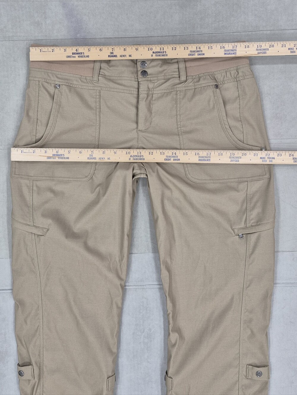 Athleta Shasta Convertible Hiking Utility Pants women's 16T Tall khaki stretch - Picture 5 of 13